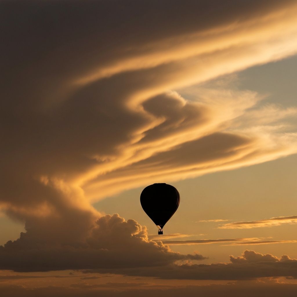 Luchtballon bij zonsopgang - ballonvaart cadeaubon achtergrond